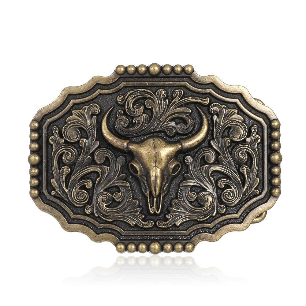 2462 Belt Buckles Western Cowboy - Cow Skull Belt Buckles Bull Buckles